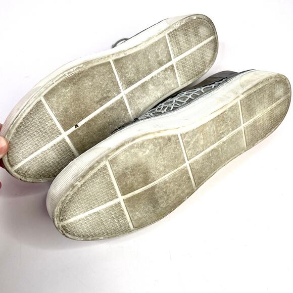 STUART WEITZMAN Women's Size 7 M Lace Gray Silver Leather Crystals Sneakers - Picture 8 of 8